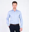 Cotton shirt with linear pattern