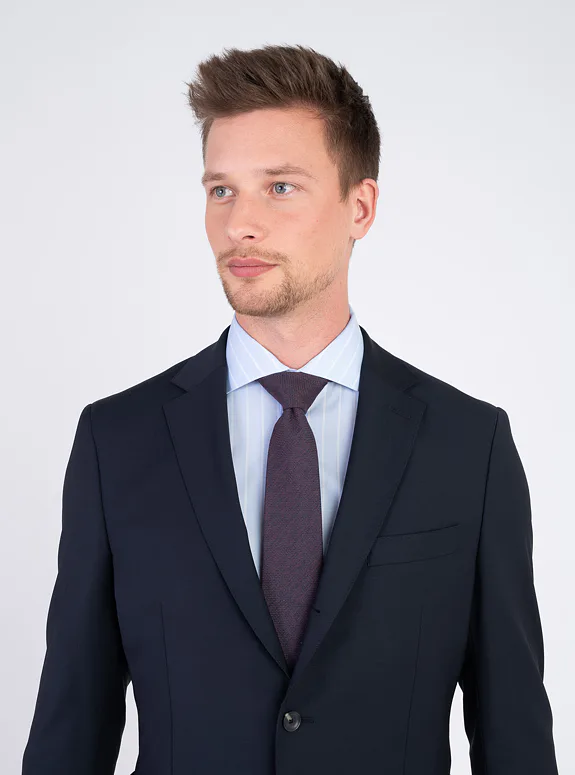 Cotton shirt with linear pattern